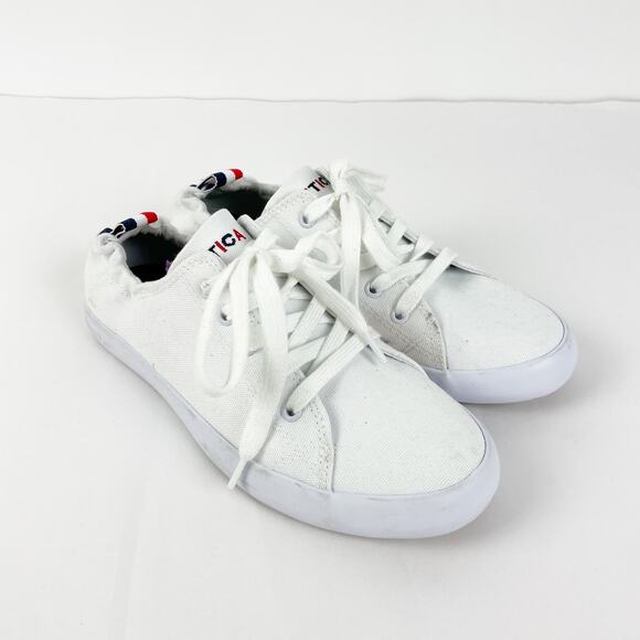 NAUTICA Women's Akila White Lace Up Flat Casual Fashion Sneakers Size 6 Low Top - Picture 3 of 12
